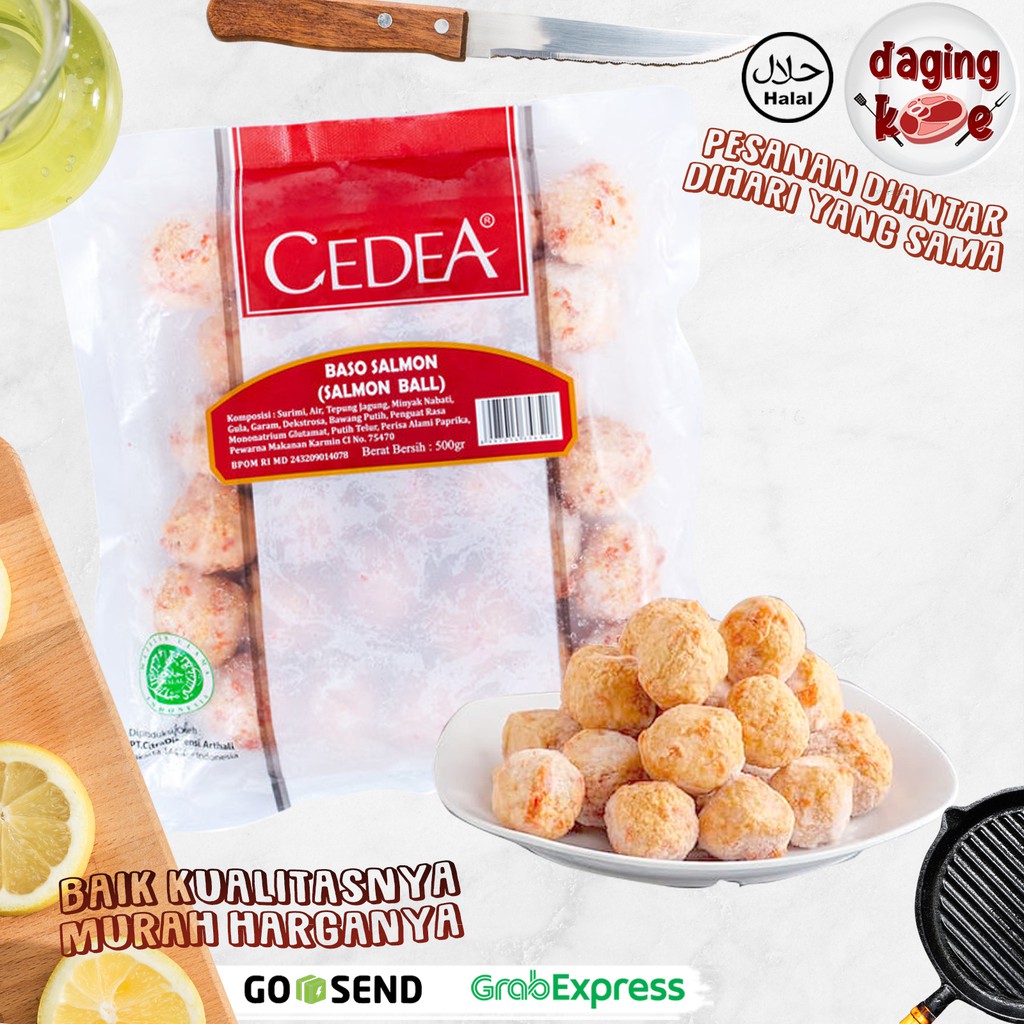 

Cedea Baso Salmon (Salmon fish ball ) Bakso Ikan Salmon 500gr DK223
