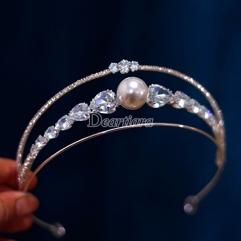 Fashion Bride Simple Zircon Crown Tiara