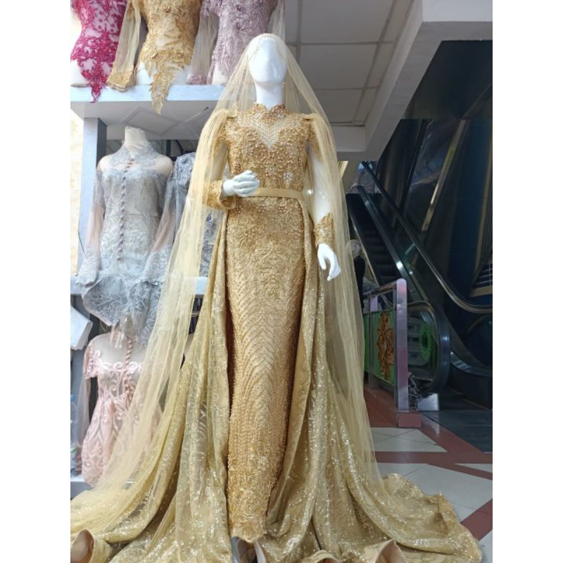 Kebaya pengantin berekor kebaya full payet