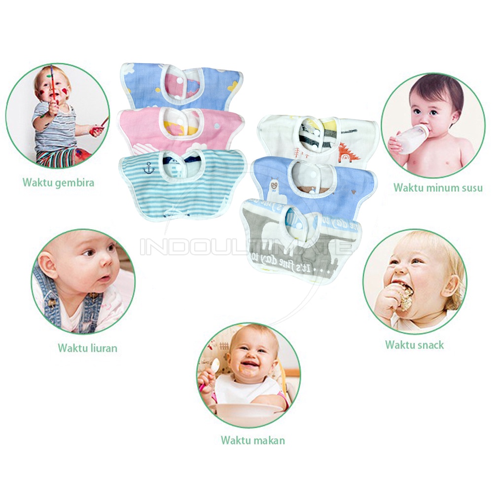 Tatakan Makan Bayi Slaber Kain Bayi Tatakan Air Liur BY-654-ST Slabber Bayi Baby Bib Sleber Slaber Makan Bayi Celemek Makan Bayi Clemek Air Liur Bayi