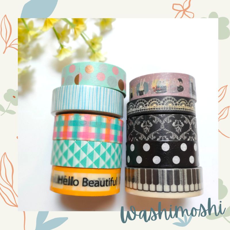 

Washimoshi Masking Washi Tape Mix Design (A)