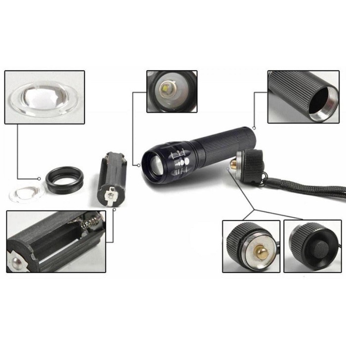 Senter mini LED Cree Q5 2000 Lumens Taffware