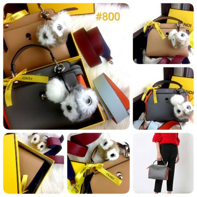 #800 New Arrival FENDI DotCom ColorBlock Leather Spring Summer 2018 Bag With Monster Charm