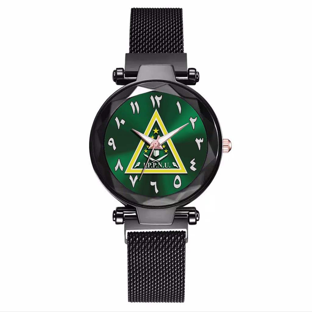 Jam Tangan Wanita Custom - NAHDLATUL ULAMA MOTIF 4 Free Box &amp; Batre Cadangan
