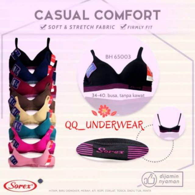 BRA SOREX TANPA KAWAT 65003 / BH sport sorex casual comfort /Bh Sorex 65003 /Bra Sorex 65003