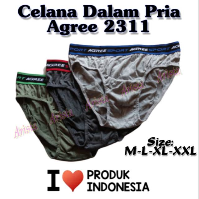 Isi 3pcs CELANA DALAM AGREE 2311 (CD AGREE 2311) BAHAN NYAMAN BUAT AKTIFITAS