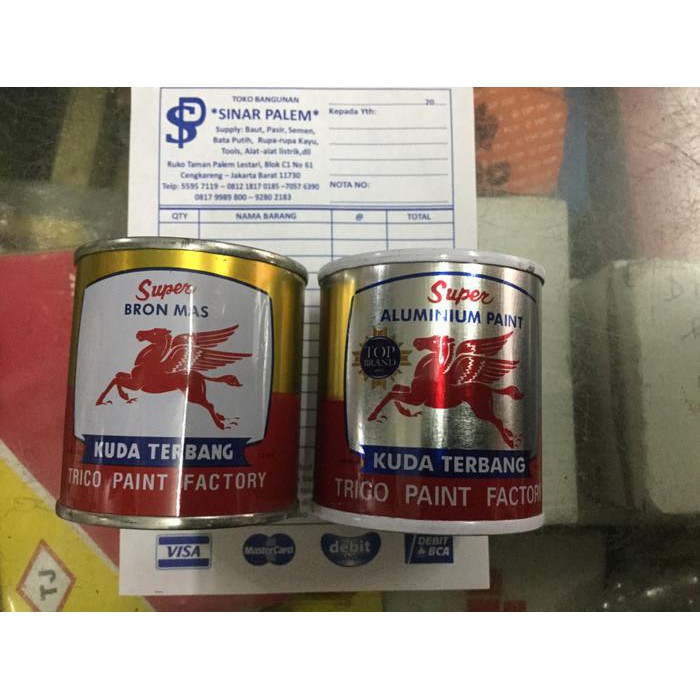 Cat kuda terbang silver / gold / emas /perak / cat besi / kayu/ minyak