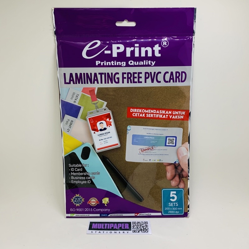 

Pvc Card E-print A4 / 5 Sets