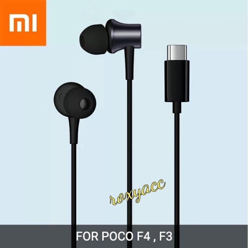 HEADSET / EARPHONE POCO  X6 PRO 5G , F4 , POCO F3 STEREO BASS USB TYPE C FOR XIAOMI SERIES