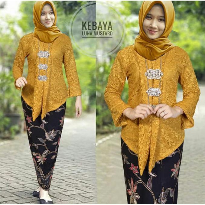 Kebaya Luna Mustard Hijab 0111 RJE Baju Gamis Wanita