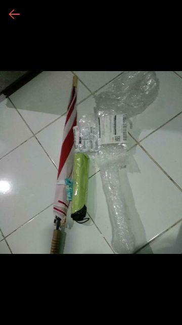 Payung Lipat 3 Merah Putih Kombinasi Bicolor /  Hut Ri / 17 Agustus / 17an