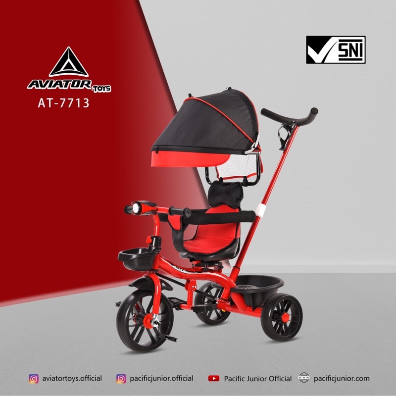 Tricycle Aviator AT 7713 AT7713 kereta dorong anak bayi dorongan anak bayi Baby Stroller Sepeda Anak Roda Tiga 3 ET1265 ET 1265 ET1263 ET 1263 ET1267 ET 1267 ET1268 ET 1268 ET2251 ET 2251 AT7705 AT 7705 AT7702 AT 7702 AT7711 AT 7711 AT7713 AT 7713-5