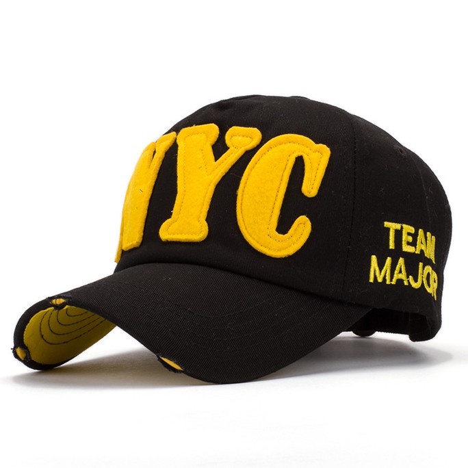 Topi Baseball Adjustable Motif Bordir Tulisan Nyc Gaya Kasual Untuk Pria Dan Wanita