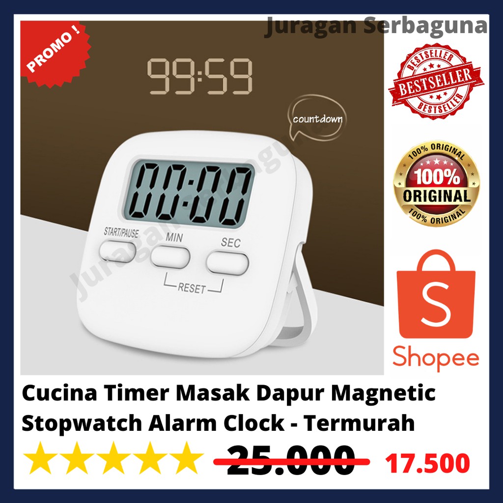 Cucina Timer Masak Dapur Magnetic Stopwatch Alarm Clock - Termurah