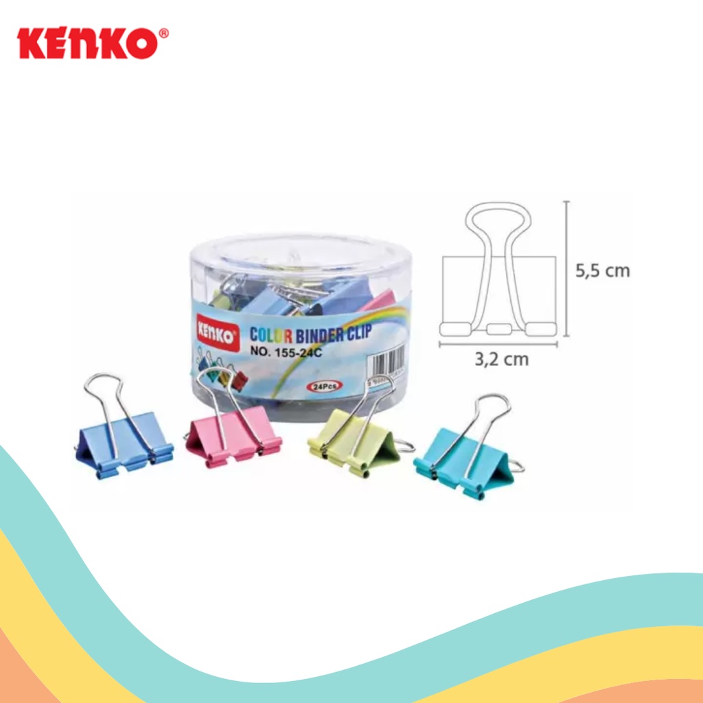 

BINDER CLIP KENKO 155 WARNA (1 BOX)