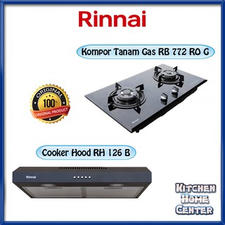 Kompor Rinnai RB 772 ROG + Cooker Hood Rinnai RH 126 B