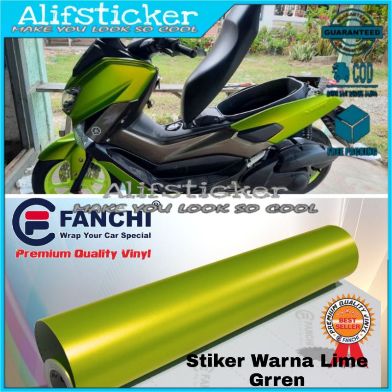 Stiker Skotlet Lime Green Skotlet Motor Satin Hijau Lemon Doff Metalik