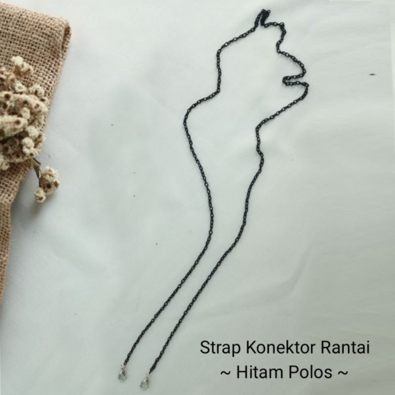 022 Rantai Hitam Polos° Strap masker / strap masker hijab / strap masker 2in1 / strap mask / strap m