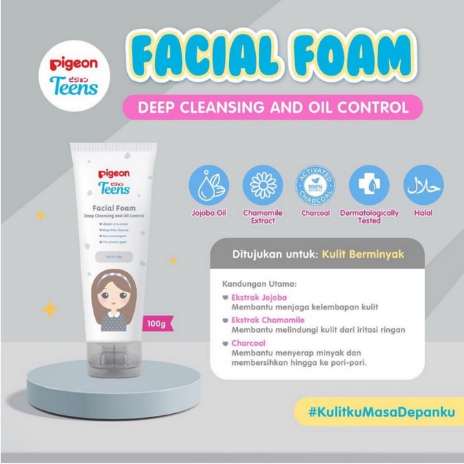 TERMURAH! PIGEON TEENS Facial Foam Moisturizer Face Powder