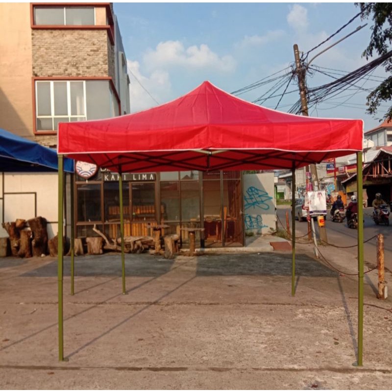 tenda lipat super premium ukuran 3x3 besi 1,5 in