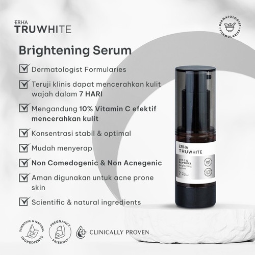 ERHA Truwhite Brightening Facial Wash &amp; Vitamin C Serum - Serum &amp; Sabun Pencerah Wajah