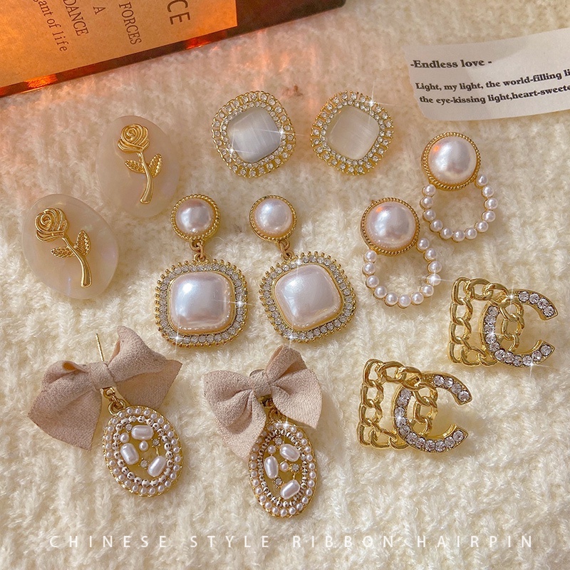 Anting Stud Mutiara Gaya Retro Korea Untuk Wanita