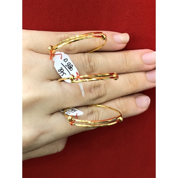 Gelang bulat bayi stel emas asli 375