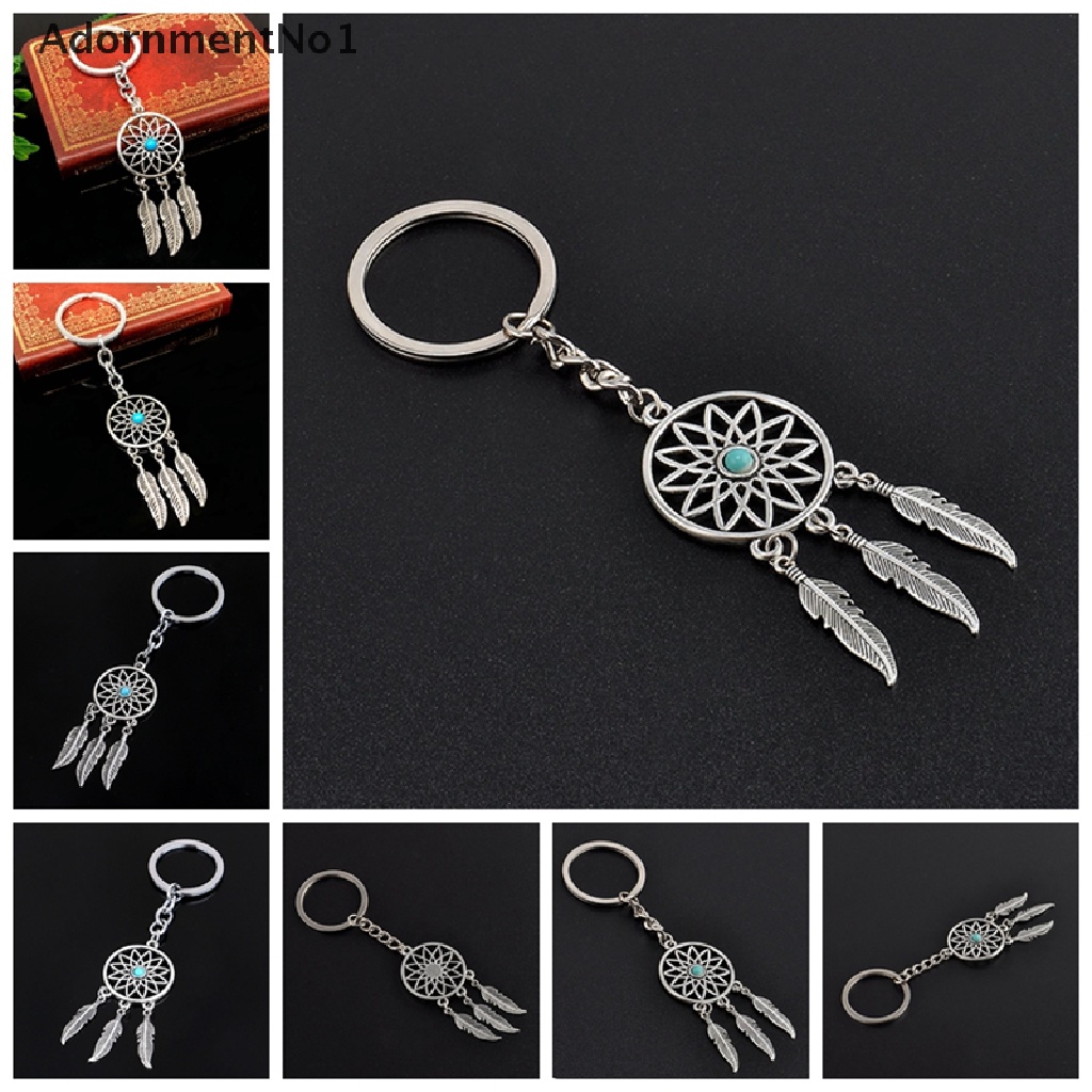 (AdornmentNo1) Gantungan Kunci Dream Catcher Bahan Metal Warna Silver