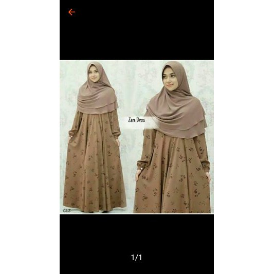 SET GAMIS SYARI ZARA HIGH QUALITY WOLFEACH MAX LD 110 CM KLOK MAYUNG 3 METER KHIMAR CERUTI 2 LAYER
