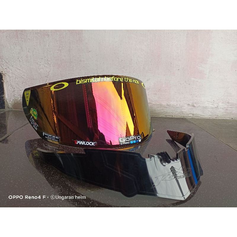 Flat visor NHK Rx9 Paket Flat visor + Spoiler NHK rx9 +stiker visor