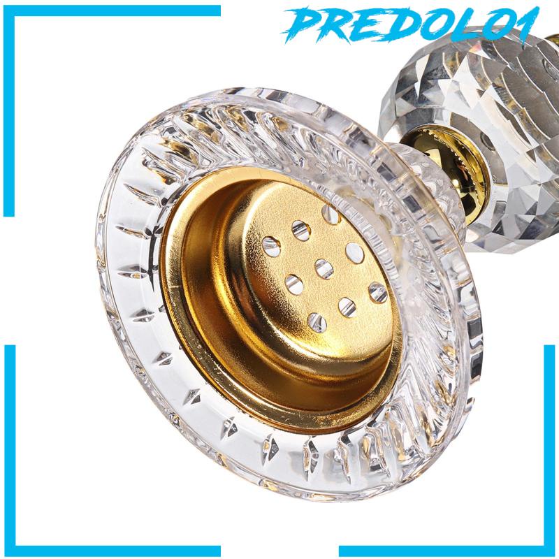 (Predolo1) Holder Pembakar Dupa Bahan Metal Hias Kristal Gaya Arab