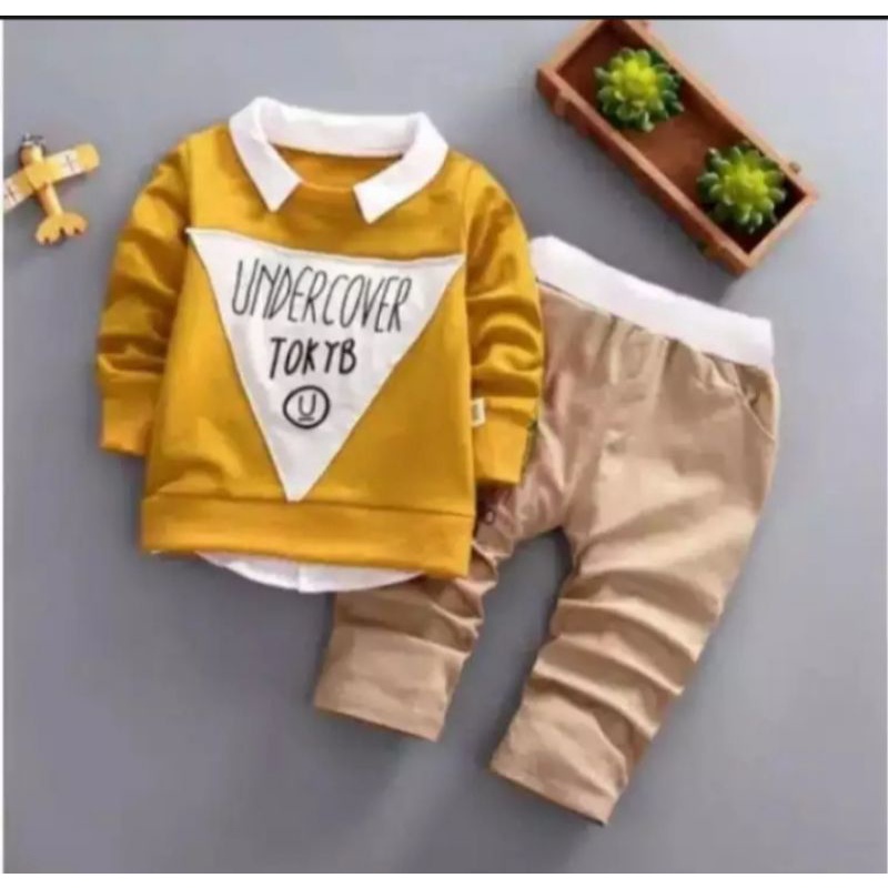 Promo-Setelan Sweater Jogger Anak Laki-laki 1-5 Tahun/Setelan Bebyterry Flecce Under Cover Anak Laki-laki Terpopuler