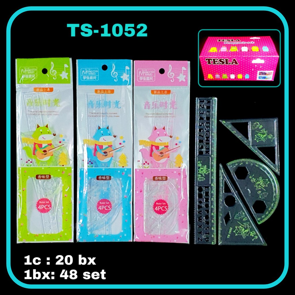 

ILP Penggaris Set TESLA FANCY 1052 / Penggaris Plastik / Penggaris Set / Ruler Set