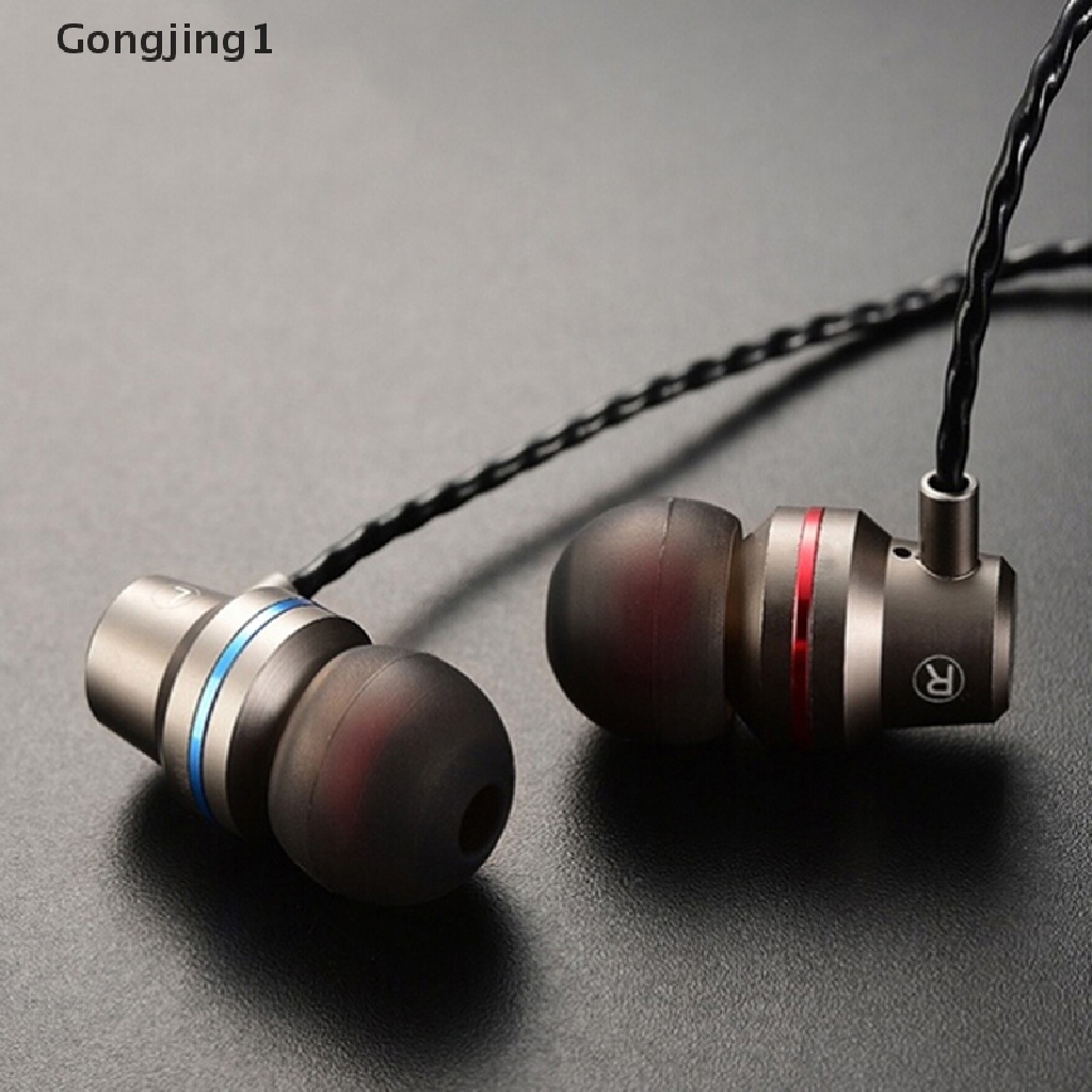 Gongjing1 headset Earphone Kabel stereo heavy bass Dengan noise Canceling Untuk Olahraga