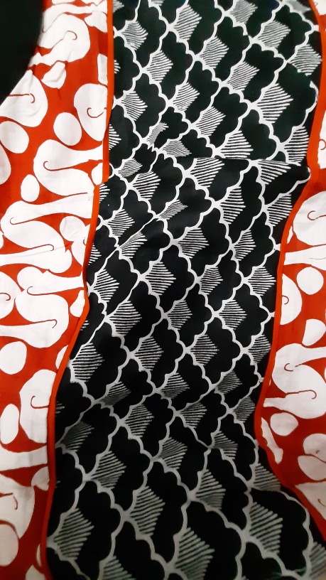 Batik Wanita Kalani Mix Blouse Cewek Katun Motif Kipas Warna Modern Exclusive Seragam