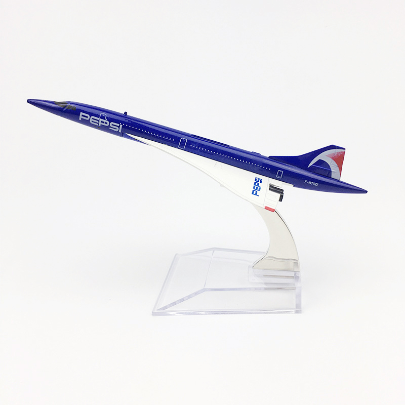 Miniatur Diecast Pesawat Pepsi Concorde Bahan Metal Warna Polos Ukuran 16CM