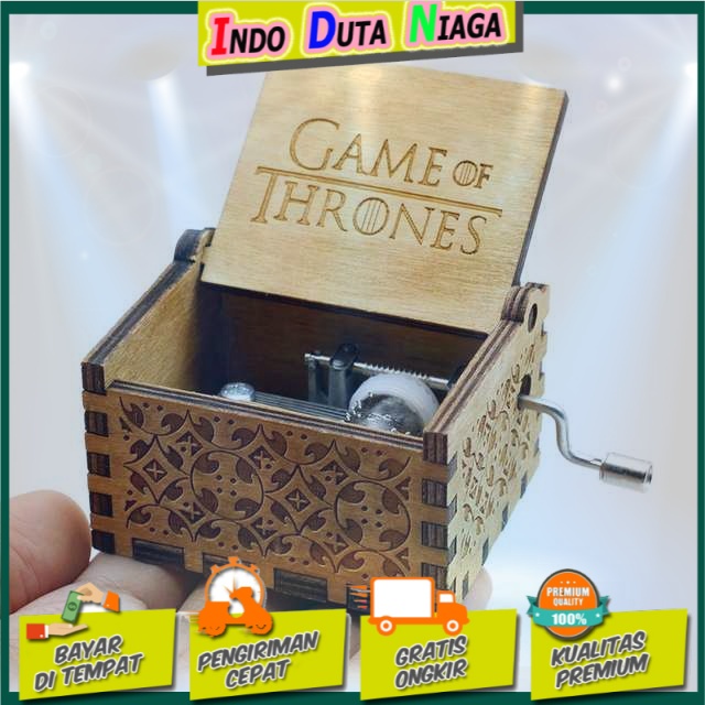 ANPRO Kotak Musik Antik Wooden Music Box Engraving - ADQ0194