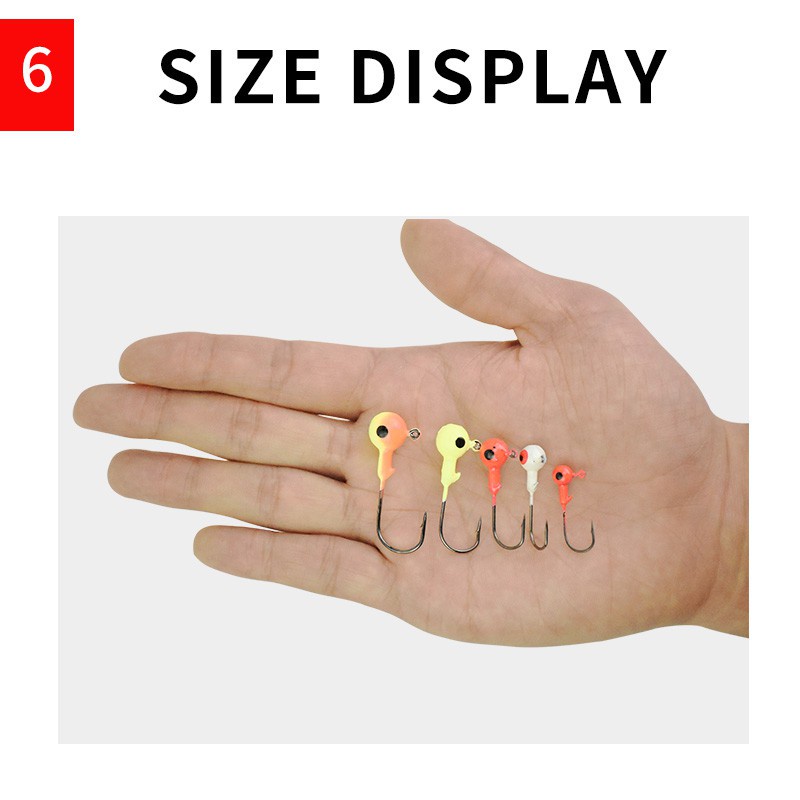 35Pcs/box Jig Big Hooks Lead Round Head Fishing Lures Jigs Hooks 2G-3.5G-5G-7G-10G Fishing Hook Colors Fishhooks