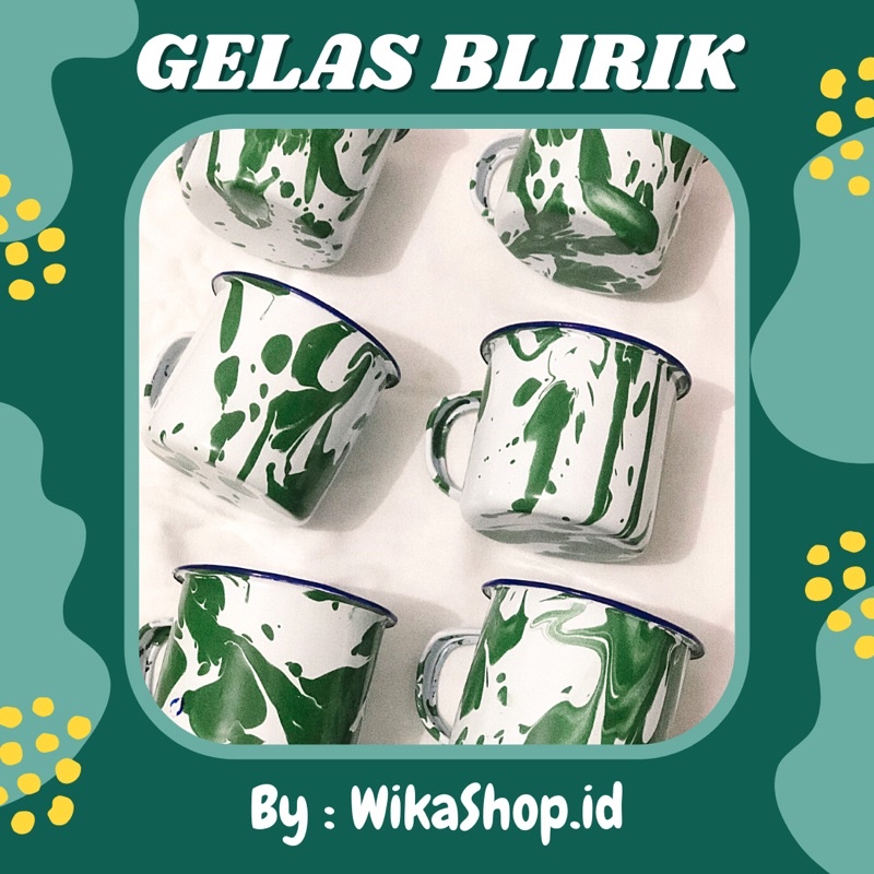 GELAS ENAMEL BLIRIK / GELAS JADUL / CANGKIR JADUL