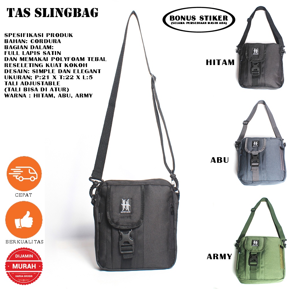 Tas Selempang Pria Sling Bag Unisex Casual Tas Hp Multifungsi Shoulder Bag Phone Bag Tas Bahu Weistb