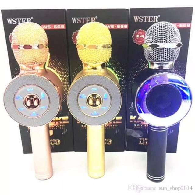 Mic speaker Bluetooth smule karaoke HIFI WS-668 WSTER - Micropon Bluetooth speaker WS668 Smule