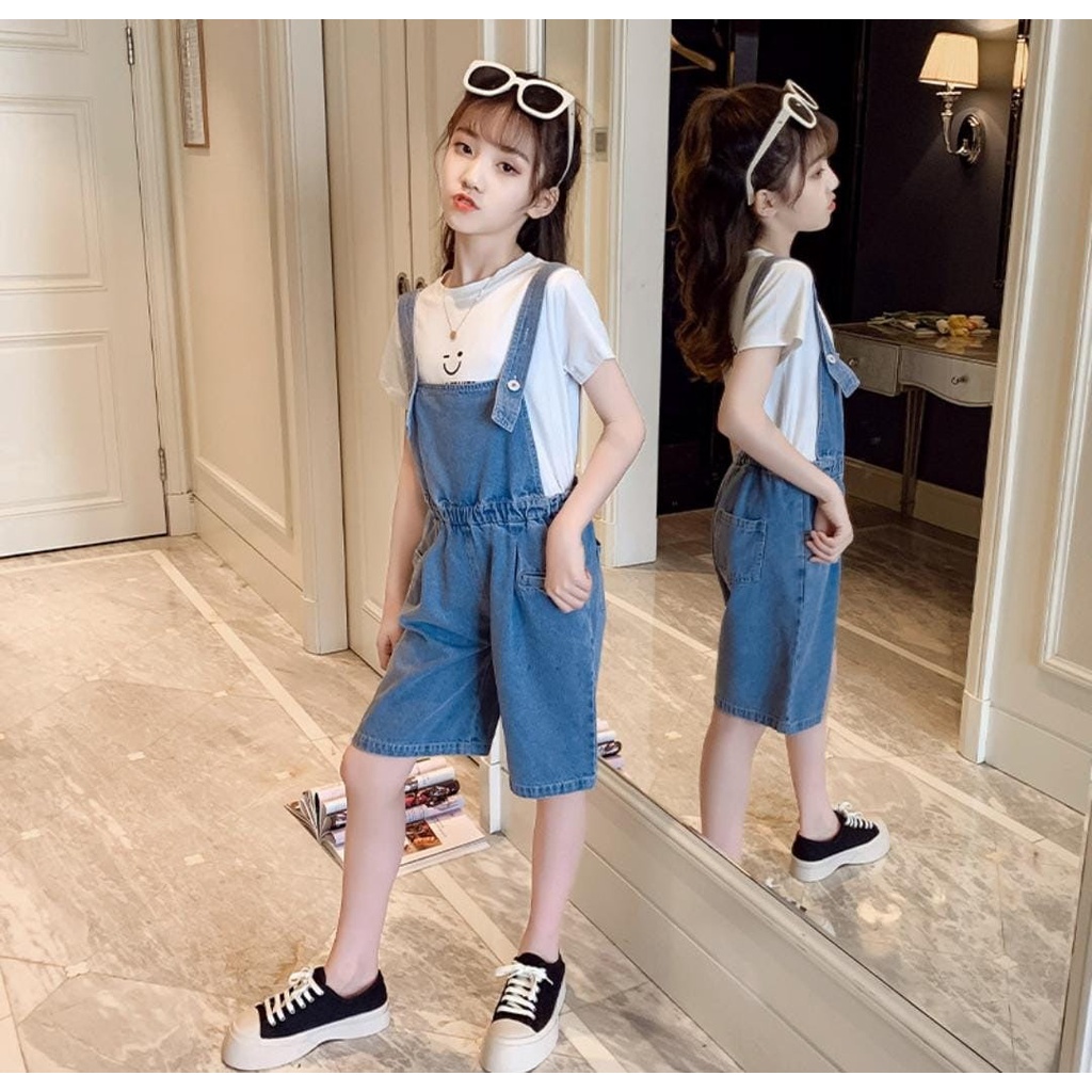 Promo !! Setelan overal anak - setelan overal wink smile import uk 2-3th (putih)