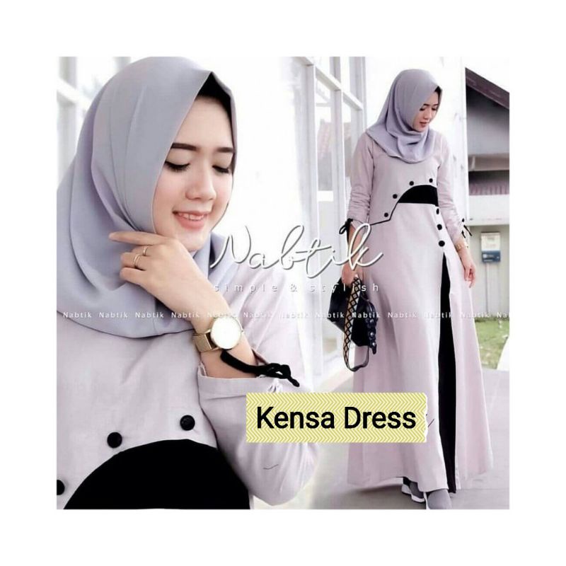 Baju Gamis Long Maxi Maxy Busui Fashion Dress Wanita Perempuan Muslim Kondangan Pesta Motif Kancing 