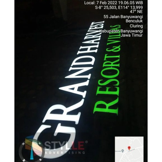 HURUF TIMBUL COSTUM ACRYLIC + LAMPU