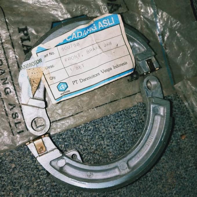ORIGINAL - Kampas Rem Depan Vespa PTS Special Original Danmotor Biru Nos