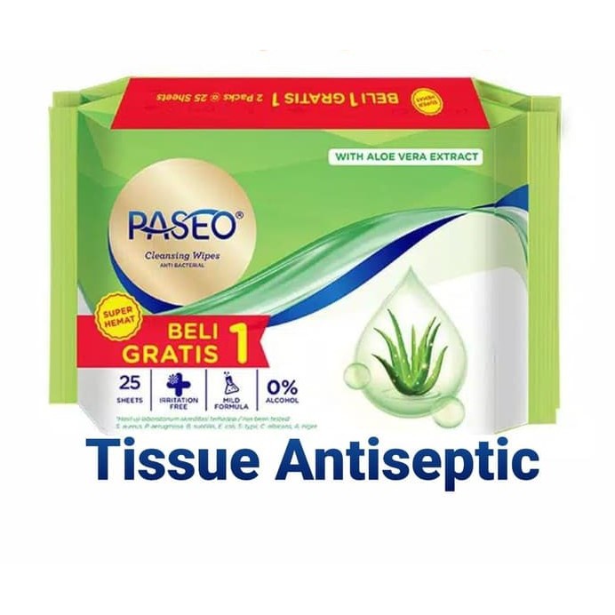 TISU BASAH PASEO ISI 25 ANTISEPTIK ANTIBACTERIAL    WET