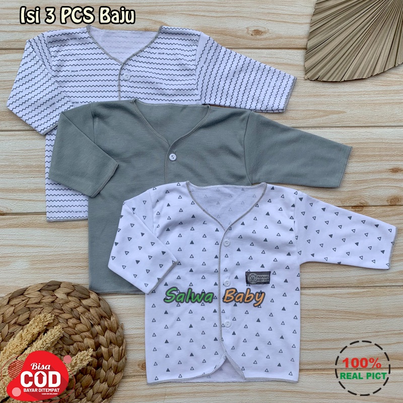 3 PCS Baju Bayi Baru Lahir Lengan Panjang Anababy