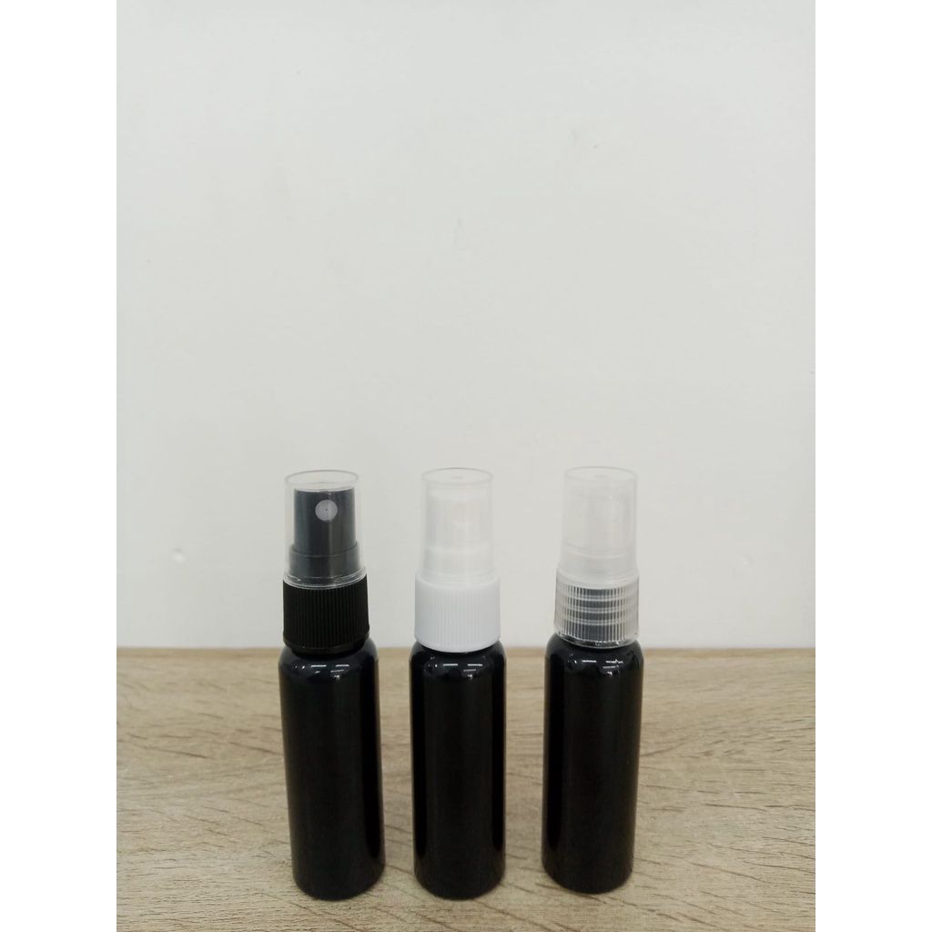 Botol Plastik PET 27ml BR Hitam Tutup Spray