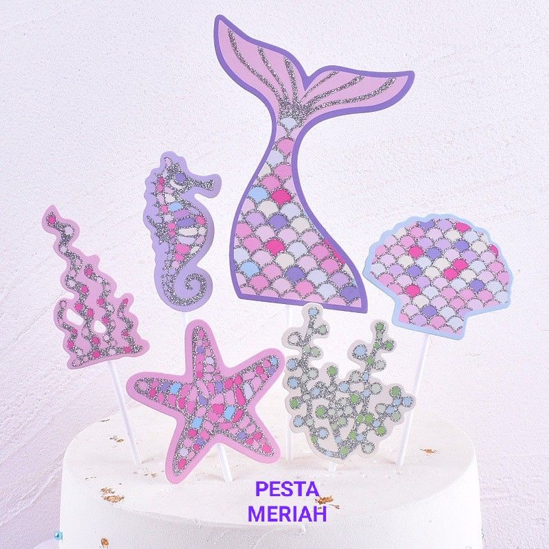 CAKE TOPPER MERMAID / CAKE TOPPER KARAKTER MERMAID / CAKE TOPPER MERMAID TAIL / HIASAN KUE PUTRI DUY