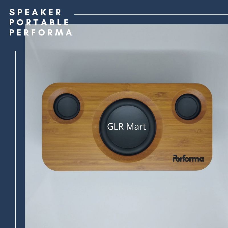 Speaker Portable Bluetooth PERFORMA Model Kayu Eksklusif